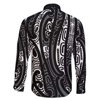 New Zealand Maori Taniko Family Matching Summer Maxi Dress and Hawaiian Shirt Black Kowhaiwhai Puhoro LT9 - Polynesian Pride