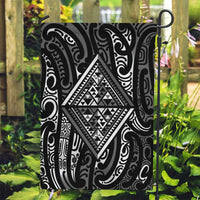 New Zealand Maori Taniko Garden Flag Black Kowhaiwhai Puhoro LT9 Garden Flag Black - Polynesian Pride