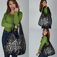 New Zealand Maori Taniko Grocery Bag Black Kowhaiwhai Puhoro