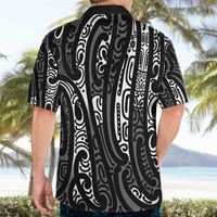 New Zealand Maori Taniko Hawaiian Shirt Black Kowhaiwhai Puhoro LT9 - Polynesian Pride
