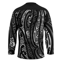 New Zealand Maori Taniko Hockey Jersey Black Kowhaiwhai Puhoro LT9 - Polynesian Pride