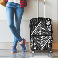 New Zealand Maori Taniko Luggage Cover Black Kowhaiwhai Puhoro LT9 - Polynesian Pride