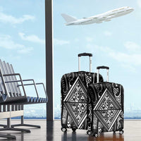 New Zealand Maori Taniko Luggage Cover Black Kowhaiwhai Puhoro LT9 - Polynesian Pride