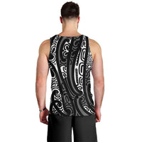 New Zealand Maori Taniko Men Tank Top Black Kowhaiwhai Puhoro LT9 - Polynesian Pride