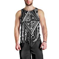 New Zealand Maori Taniko Men Tank Top Black Kowhaiwhai Puhoro LT9 - Polynesian Pride
