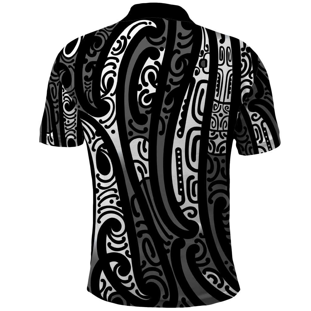 New Zealand Maori Taniko Polo Shirt Black Kowhaiwhai Puhoro LT9 - Polynesian Pride