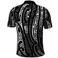 New Zealand Maori Taniko Polo Shirt Black Kowhaiwhai Puhoro LT9 - Polynesian Pride