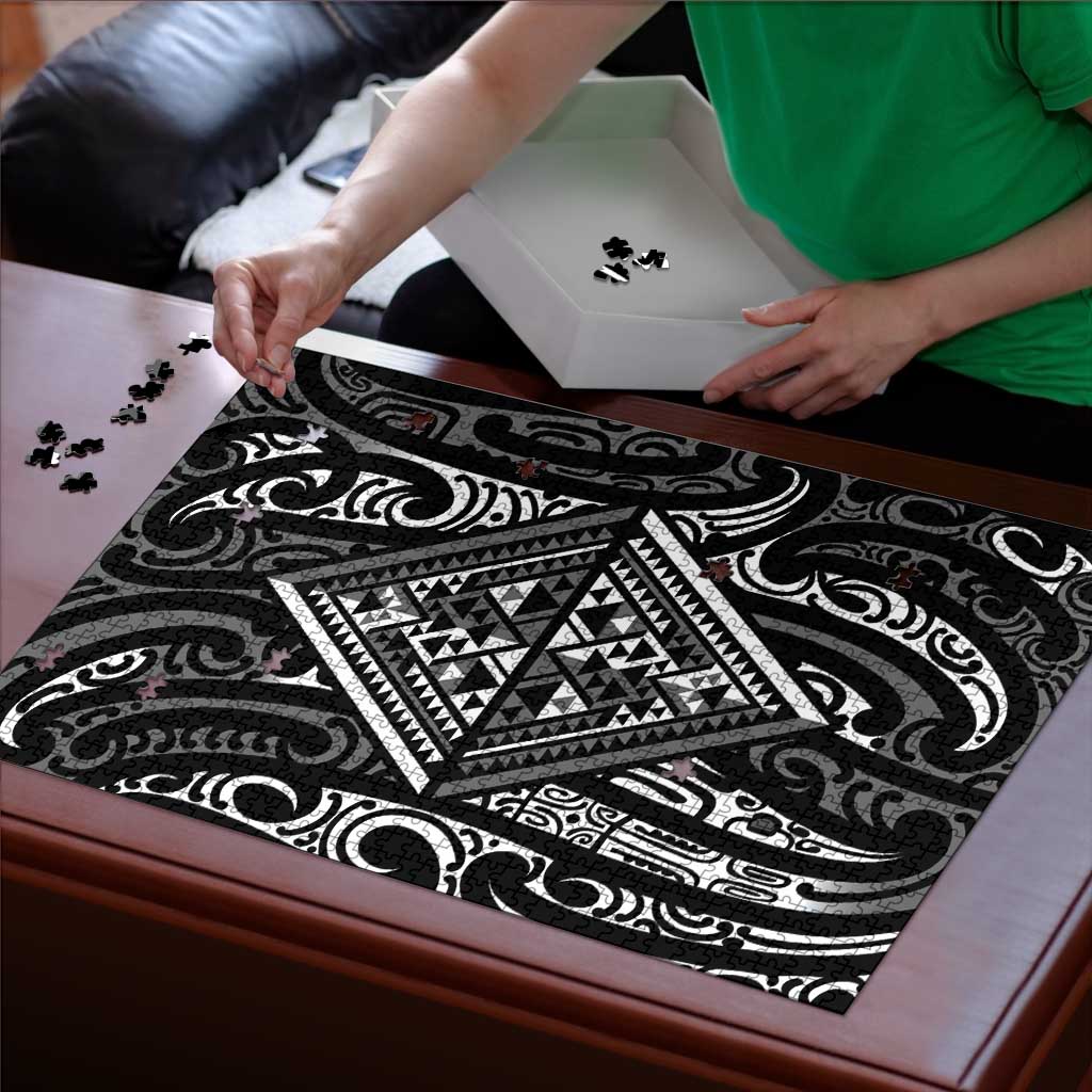 New Zealand Maori Taniko Puzzle Black Kowhaiwhai Puhoro - Polynesian Pride