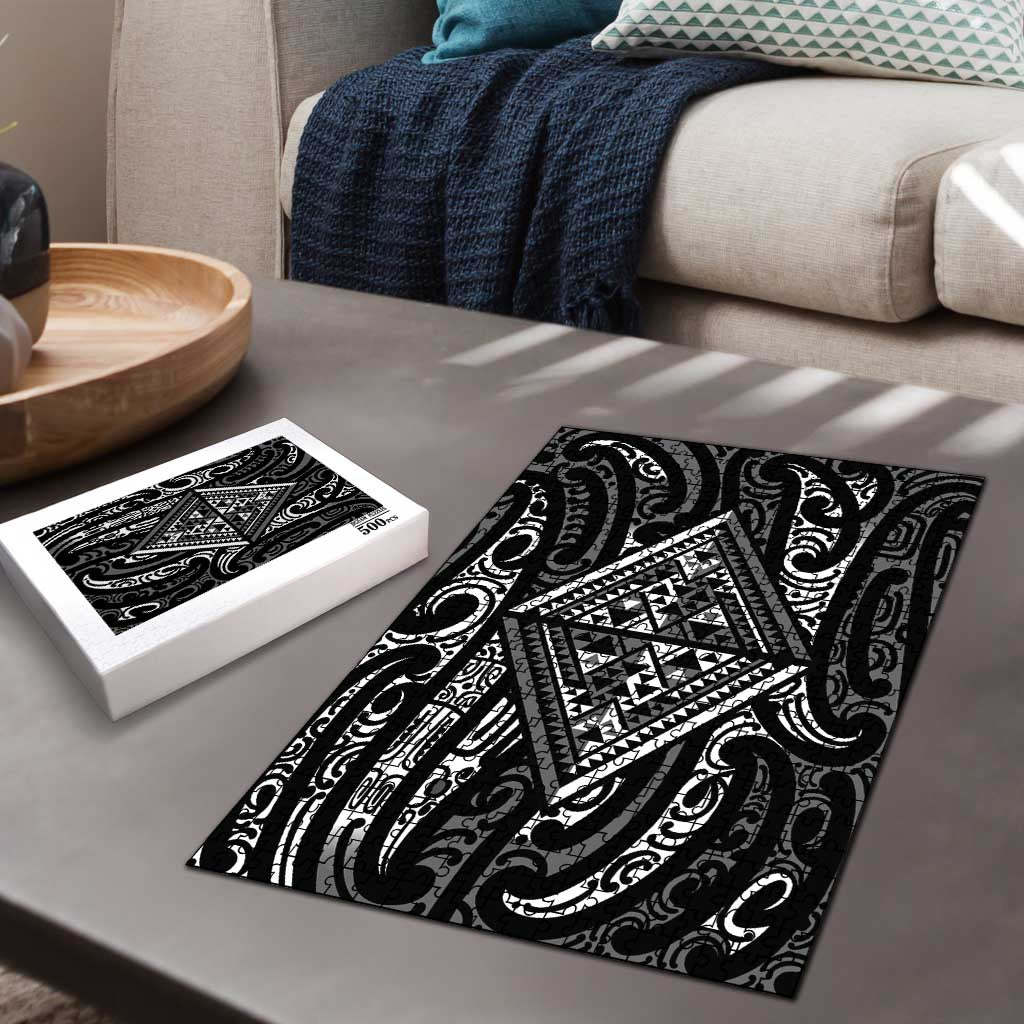 New Zealand Maori Taniko Puzzle Black Kowhaiwhai Puhoro - Polynesian Pride