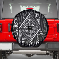 New Zealand Maori Taniko Spare Tire Cover Black Kowhaiwhai Puhoro LT9 - Polynesian Pride