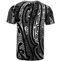 New Zealand Maori Taniko T Shirt Black Kowhaiwhai Puhoro LT9 - Polynesian Pride