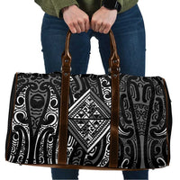 New Zealand Maori Taniko Travel Bag Black Kowhaiwhai Puhoro LT9 Black - Polynesian Pride