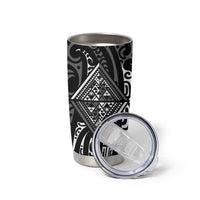 New Zealand Maori Taniko Tumbler Cup Black Kowhaiwhai Puhoro LT9 - Polynesian Pride