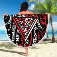 New Zealand Maori Taniko Beach Blanket Red Kowhaiwhai Puhoro LT9 - Polynesian Pride