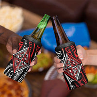 New Zealand Maori Taniko 4 in 1 Can Cooler Tumbler Red Kowhaiwhai Puhoro LT9 - Polynesian Pride