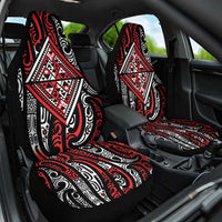 New Zealand Maori Taniko Car Seat Cover Red Kowhaiwhai Puhoro LT9 One Size Red - Polynesian Pride