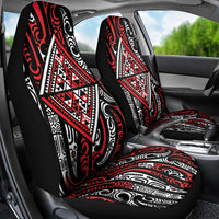 New Zealand Maori Taniko Car Seat Cover Red Kowhaiwhai Puhoro LT9 - Polynesian Pride