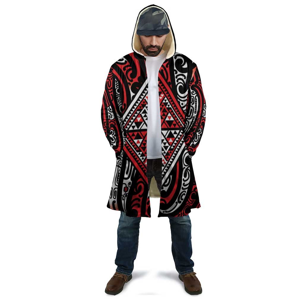 New Zealand Maori Taniko Cloak Red Kowhaiwhai Puhoro - Polynesian Pride