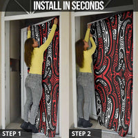 New Zealand Maori Taniko Door Cover Red Kowhaiwhai Puhoro LT9 - Polynesian Pride