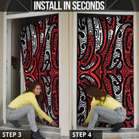 New Zealand Maori Taniko Door Cover Red Kowhaiwhai Puhoro LT9 - Polynesian Pride
