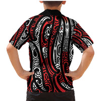 New Zealand Maori Taniko Family Matching Mermaid Dress and Hawaiian Shirt Red Kowhaiwhai Puhoro LT9 - Polynesian Pride