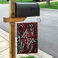 New Zealand Maori Taniko Garden Flag Red Kowhaiwhai Puhoro LT9 - Polynesian Pride