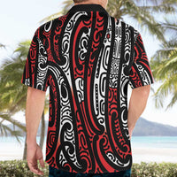 New Zealand Maori Taniko Hawaiian Shirt Red Kowhaiwhai Puhoro LT9 - Polynesian Pride