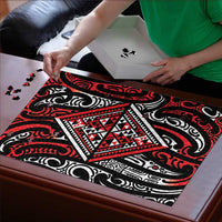 New Zealand Maori Taniko Puzzle Red Kowhaiwhai Puhoro LT9 - Polynesian Pride