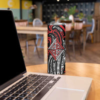 New Zealand Maori Taniko Skinny Tumbler Red Kowhaiwhai Puhoro LT9 - Polynesian Pride