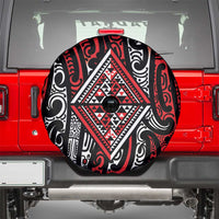 New Zealand Maori Taniko Spare Tire Cover Red Kowhaiwhai Puhoro LT9 - Polynesian Pride