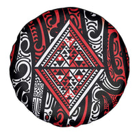 New Zealand Maori Taniko Spare Tire Cover Red Kowhaiwhai Puhoro LT9 - Polynesian Pride
