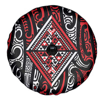 New Zealand Maori Taniko Spare Tire Cover Red Kowhaiwhai Puhoro LT9 - Polynesian Pride