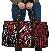 New Zealand Maori Taniko Travel Bag Red Kowhaiwhai Puhoro LT9 Red - Polynesian Pride