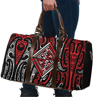 New Zealand Maori Taniko Travel Bag Red Kowhaiwhai Puhoro LT9 - Polynesian Pride