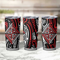 New Zealand Maori Taniko Tumbler Cup Red Kowhaiwhai Puhoro LT9 - Polynesian Pride