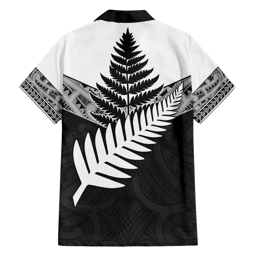 New Zealand Silver Fern Family Matching Short Sleeve Bodycon Dress and Hawaiian Shirt Maori Koru Mixed Taniko Pattern LT9 - Polynesian Pride