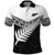 New Zealand Silver Fern Polo Shirt Maori Koru Mixed Taniko Pattern