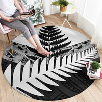New Zealand Silver Fern Round Carpet Maori Koru Mixed Taniko Pattern LT9 - Polynesian Pride