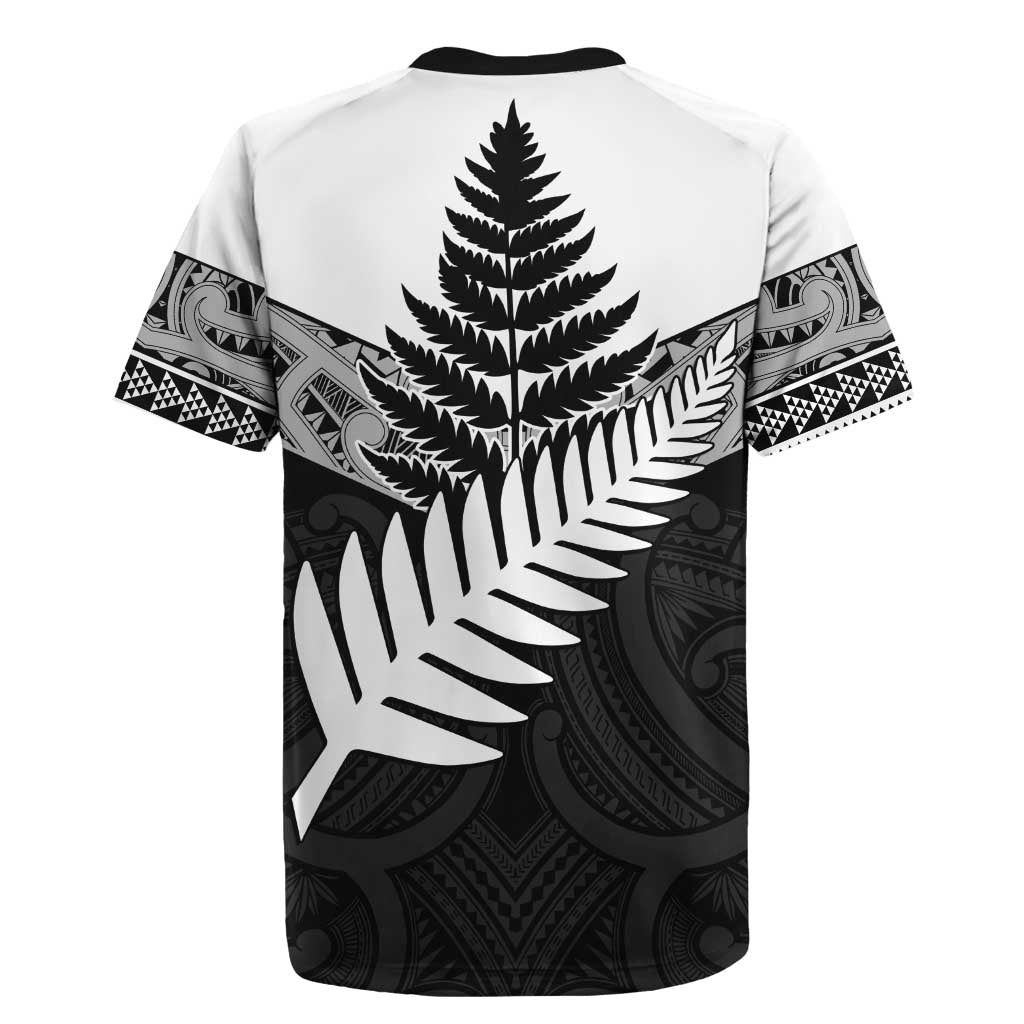 New Zealand Silver Fern Rugby Jersey Maori Koru Mixed Taniko Pattern