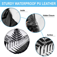 New Zealand Silver Fern Spare Tire Cover Maori Koru Mixed Taniko Pattern LT9 - Polynesian Pride