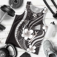 Samoa Siapo Tribal Pattern Men Tank Top Black Polynesian Plumeria Tapa Motif
