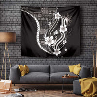 Samoa Siapo Tribal Pattern Tapestry Black Polynesian Plumeria Tapa Motif