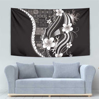 Samoa Siapo Tribal Pattern Tapestry Black Polynesian Plumeria Tapa Motif