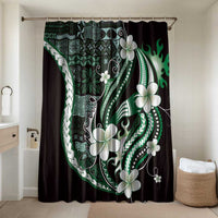 Samoa Siapo Tribal Pattern Bathroom Set Forest Green Polynesian Plumeria Tapa Motif