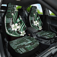 Samoa Siapo Tribal Pattern Car Seat Cover Forest Green Polynesian Plumeria Tapa Motif LT9 One Size Green - Polynesian Pride