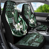 Samoa Siapo Tribal Pattern Car Seat Cover Forest Green Polynesian Plumeria Tapa Motif LT9 - Polynesian Pride