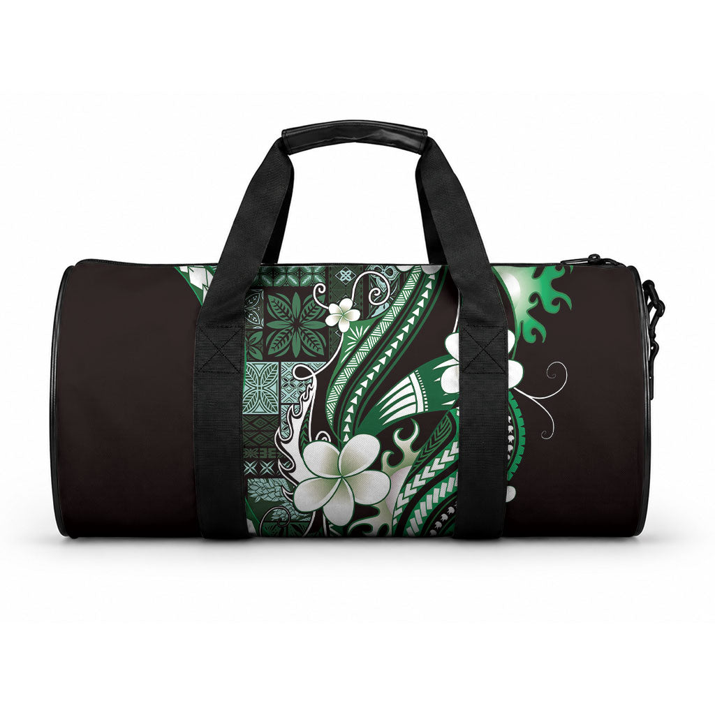 Samoa Siapo Tribal Pattern Duffle Bag Forest Green Polynesian Plumeria Tapa Motif LT9 One size Blue - Polynesian Pride