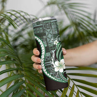 Samoa Siapo Tribal Pattern Skinny Tumbler Forest Green Polynesian Plumeria Tapa Motif LT9 - Polynesian Pride