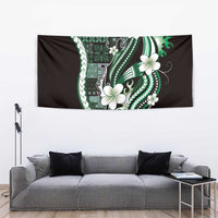 Samoa Siapo Tribal Pattern Tapestry Forest Green Polynesian Plumeria Tapa Motif