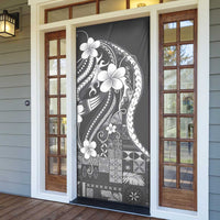 Samoa Siapo Tribal Pattern Door Cover Light Gray Polynesian Plumeria Tapa Motif LT9 - Polynesian Pride